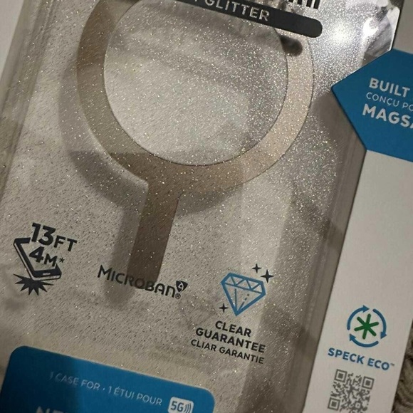 Speck Presidio Perfect Clear Glitter Case for iPhone 6.7" Pro - Silver - Picture 2 of 3